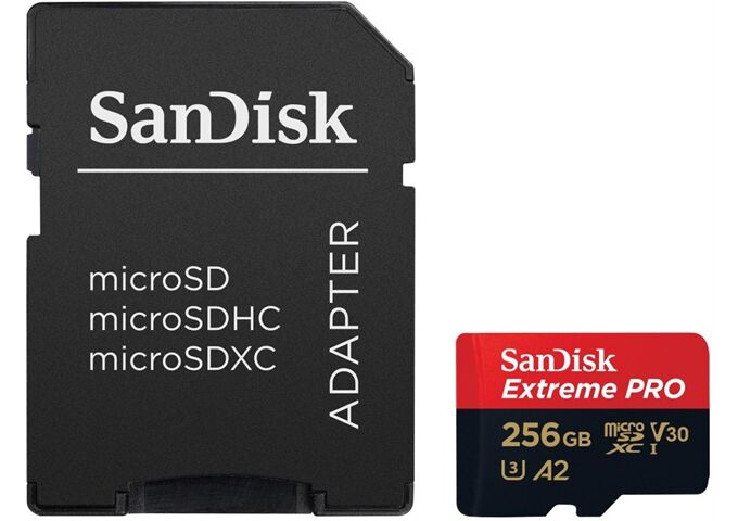 Sandisk Extreme PRO microSDXC 256GB + SD Adapter + 2 year