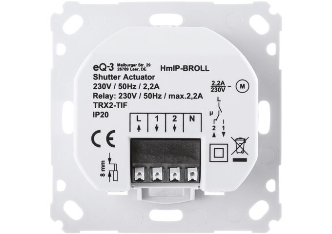 Homematic IP Rolladenaktor für Markenschalter HmIP-BROLL-2