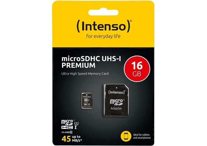 Intenso Micro SD Card 16GB UHS-I inkl. SD Adapter